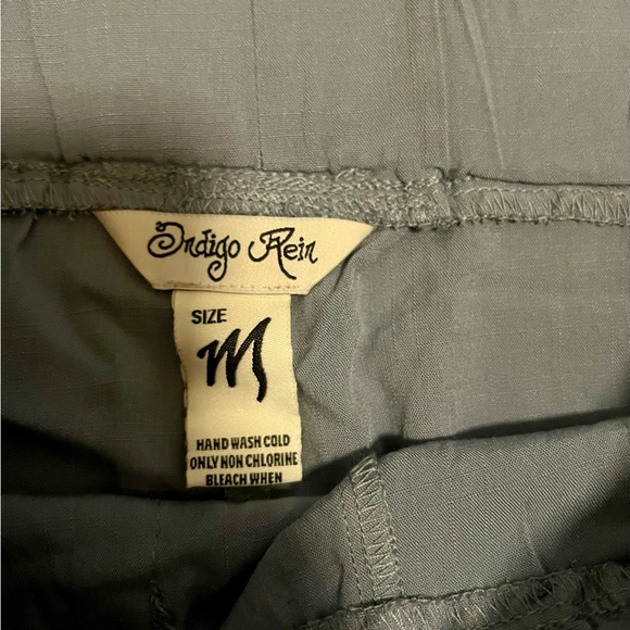 High Waist Paper-bag Shorts - Blue - Picture 2 of 7